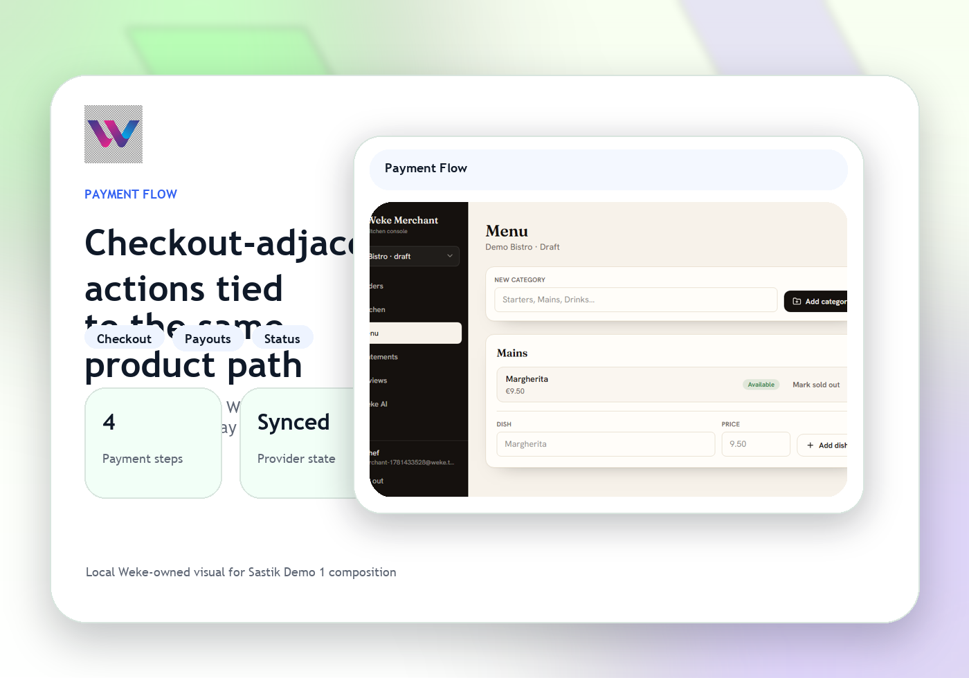 Payment flow visual used to connect Billing with checkout and settlement steps.